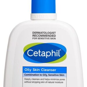 cetaphil oily skin cleanser, daily face wash for oily, acne prone skin, gentle foaming, 250ml